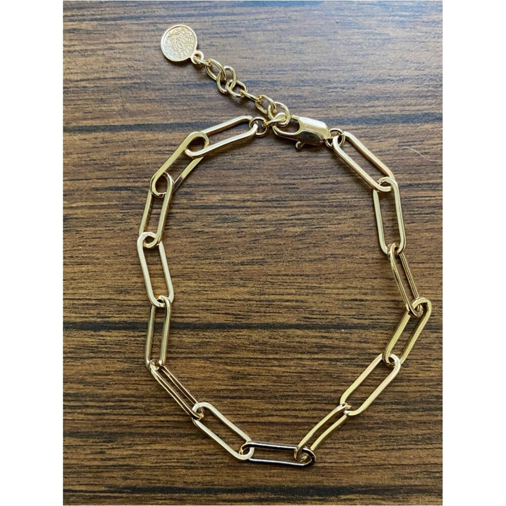 Cable Link Chain Bracelet 8 Inch with 1 Inch Extension Gold Tone Unisex
